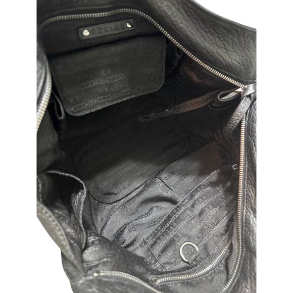 Auth. Celine Bittersweet Black Hobo Slouchy Textured Leather Handbag W/COA - Picture 11 of 16
